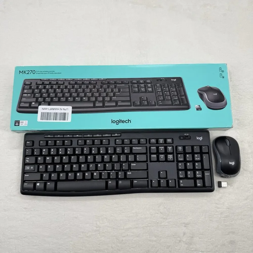 Logitech MK270 Wireless Keyboard & Mouse Combo Windows 2.4GHz Black Open Box